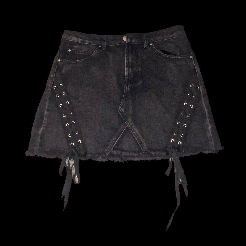 Denim Skirt - Bow Detail